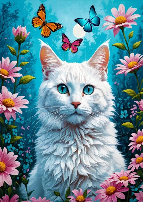 Enjoy Puzzle Weiße Katze 1000 Teile