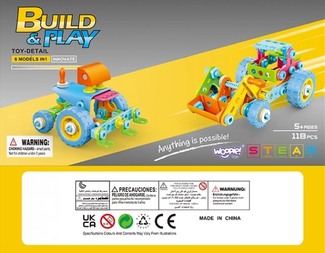 Konstruktionsset Fahrzeuge für Kinder 6v1