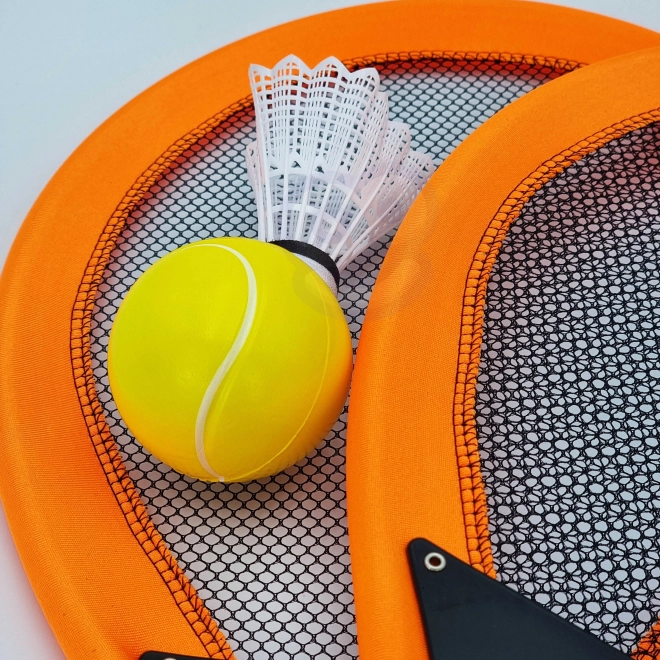 Woopie große Schläger für Tennis und Badminton für Kinder Set mit Ball und Federball