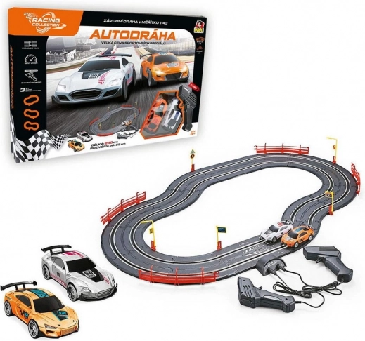 Autorennbahn 240 cm mit USB-Stromversorgung – Racing Collection