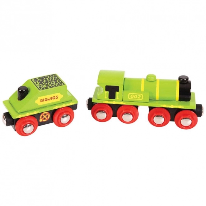 Bigjigs Rail grüne Lokomotive mit Tender