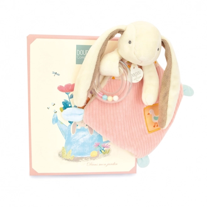 Doudou Geschenkset Rosa Hase Ciboulette mit Rassel