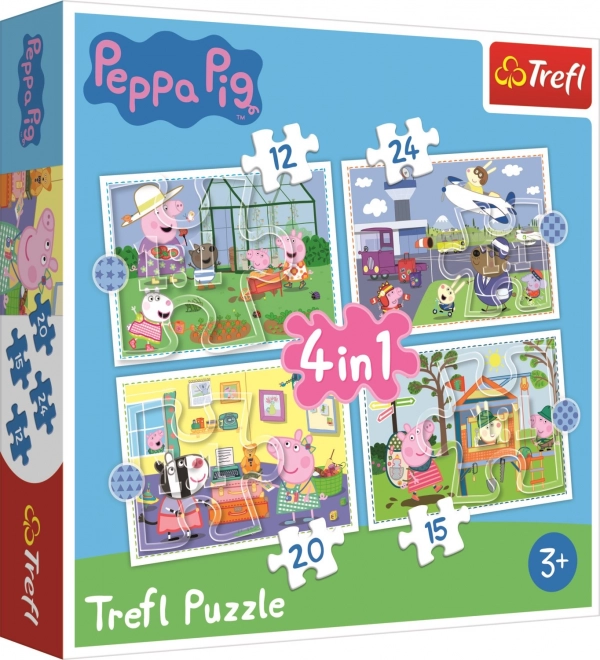 Trefl Puzzle Peppa Pig Urlaubserinnerungen 4in1 Set