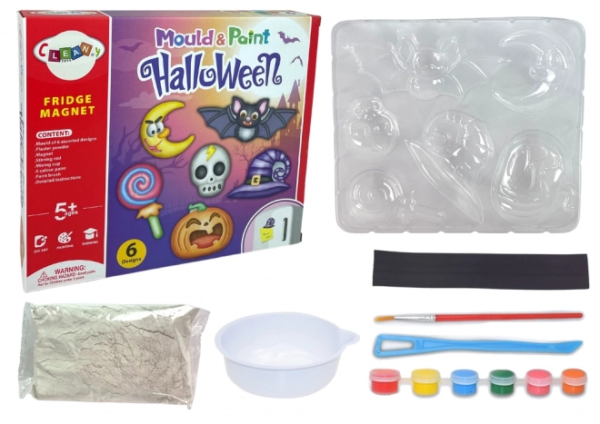 DIY Halloween-Gipsmagneten Set Kürbis