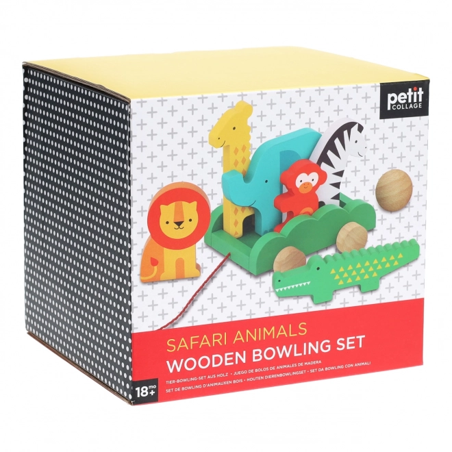 Tier-Bowling-Set mit Wagen von Petit Collage