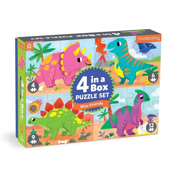 Mudpuppy Dinosaurier Puzzle Set 4-in-1