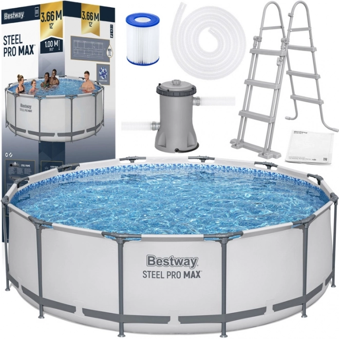 Stabiler Gartenpool Bestway mit Konstruktion, Durchmesser 366 cm