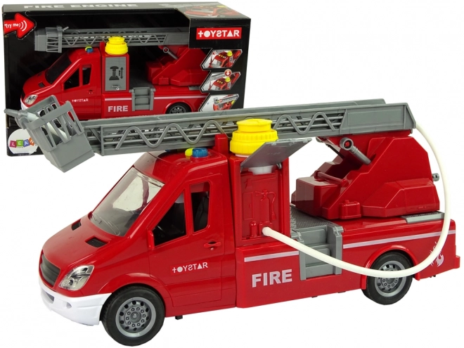 Rotes Feuerwehrwagen Spielzeug mit Wasser, Geräuschen und Lichtern