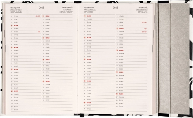 Magnetischer Wochenkalender Abstrakt 2025