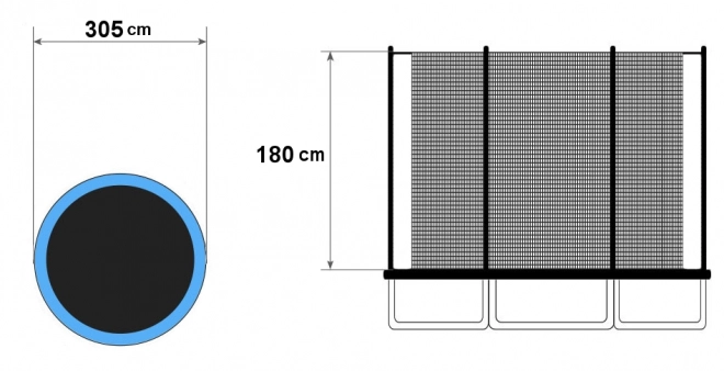Innennetz für Trampolin 305cm 10ft/6