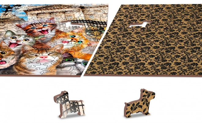 Holzpuzzle Katzen in London 2-in-1