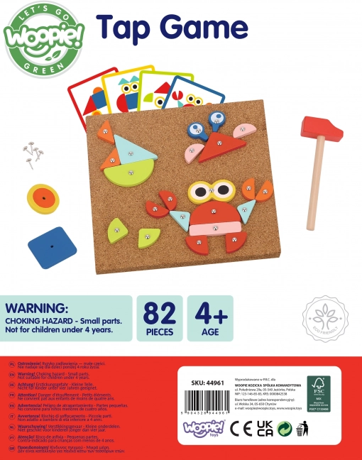 Woopie Green Holzspielzeug zum Hämmern mit Hammer