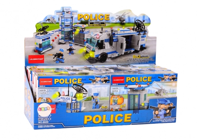 Konstruktionsspielzeug Polizei Fahrzeuge Blau