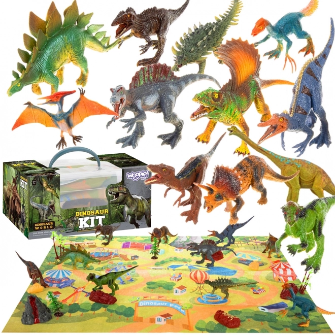 Großes Dino Figuren Set XXL mit Matte "Prähistorische Welt"