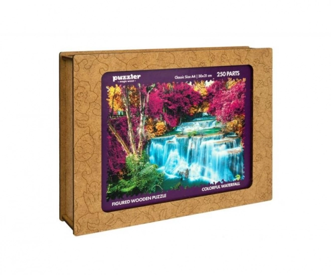 Bunte Holzpuzzle Wasserfall