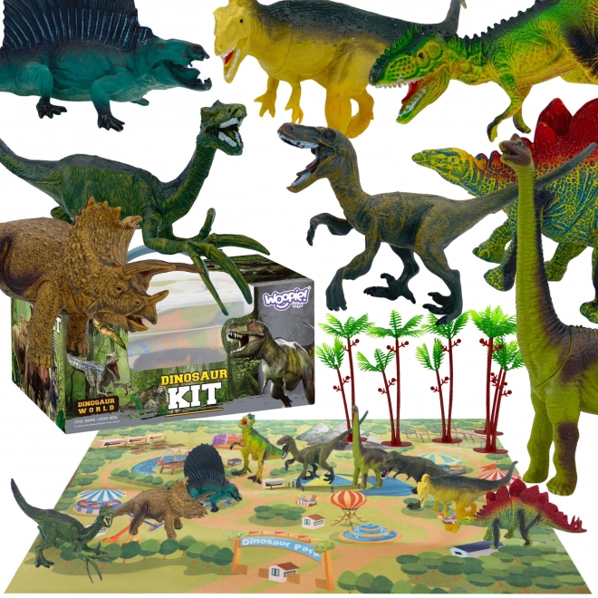 Dinosaurier-Figurenset mit Spielmatte und Tragekoffer