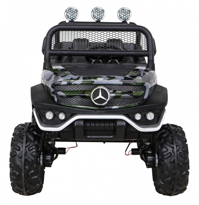 Mercedes Benz Unimog für Kinder Moro-Lack + Antrieb 4x4 + Fernbedienung + Gepäckraum + langsamer Start + MP3 LED