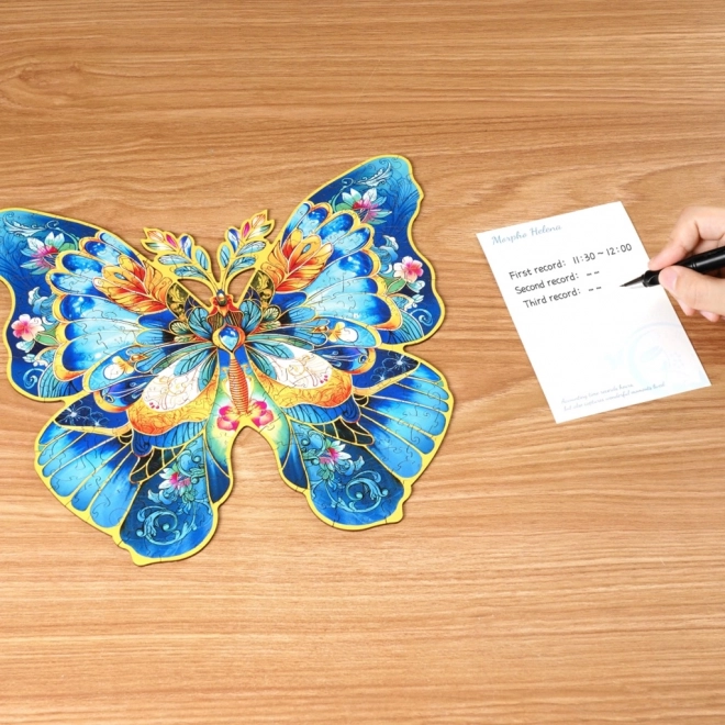 Holzpuzzle Schmetterling Morpho Helena