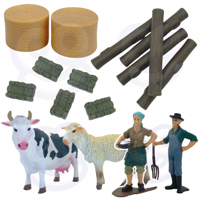 Woopie Bauernhof-Spielset mit Traktor und Anhänger