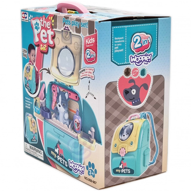 Woopie tragbares Hundepflegeset im Rucksack 2-in-1