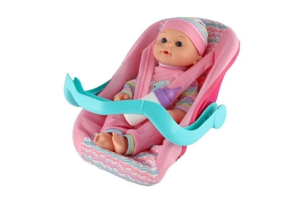 Niedliche Babypuppe 30cm mit Tragesitz und Fläschchen