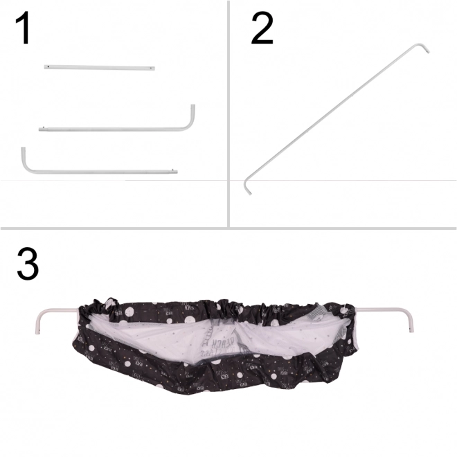 Schutzbarriere fürs Bett 200 cm schwarz