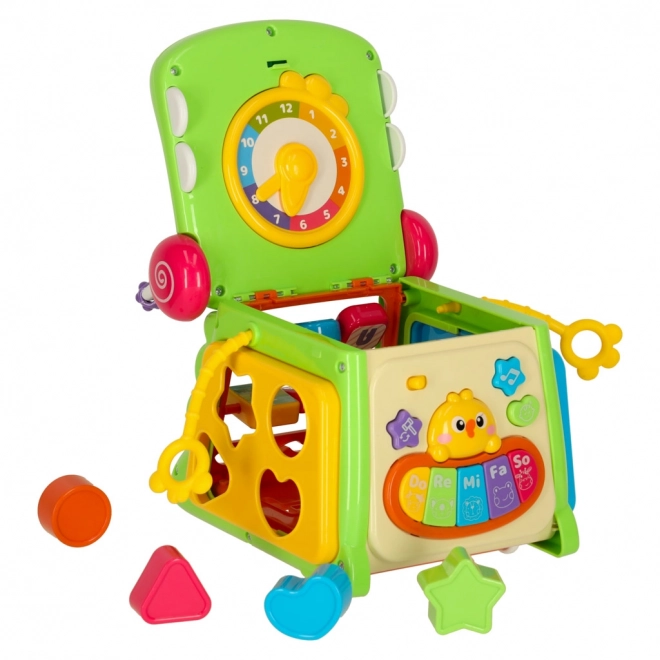 Lernspielzeugwürfel mit Sortierfunktion und Klavier Krokodil 4 in 1
