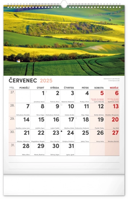 Notique Wandkalender Malerische Ecken von Tschechien 2025