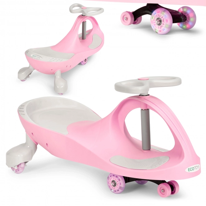 Wiggle Auto mit LED-Rädern in Rosa von ECOTOYS