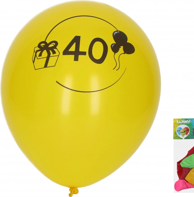 Luftballons 30 cm mit Zahl 40 – Set 5 Stk.