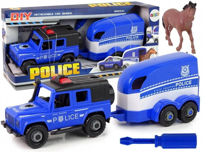 Geländewagen Polizei DIY Transporter mit Pferd