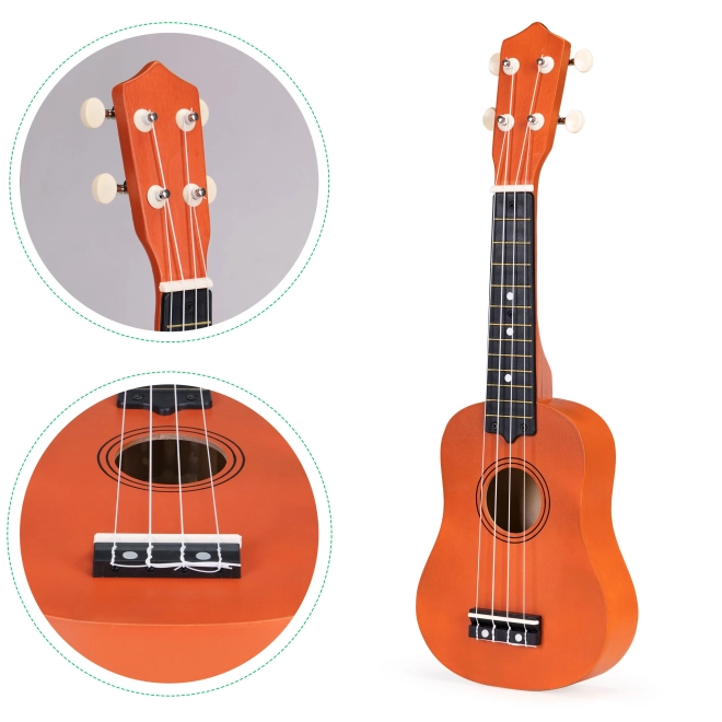 Kinder-Holz-Ukulele-Gitarre mit 4 Nylonsaiten