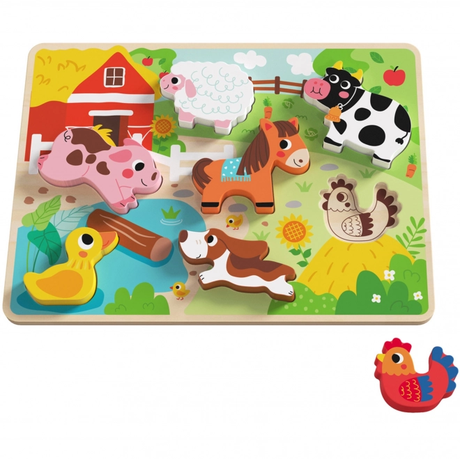 Holztiere Bauernhof Formenpuzzle