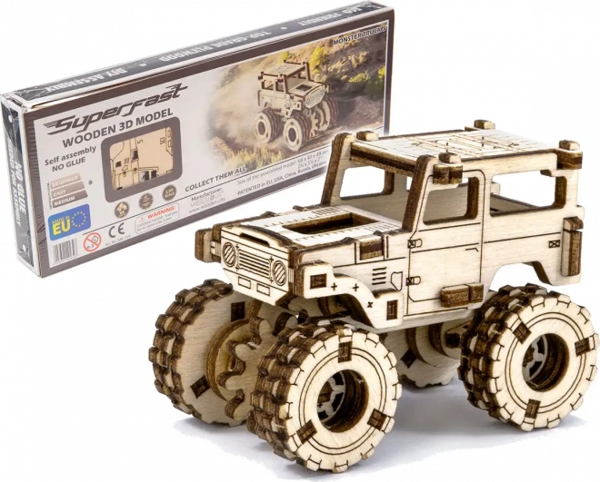 Holz 3D-Puzzle Superfast Monster Truck