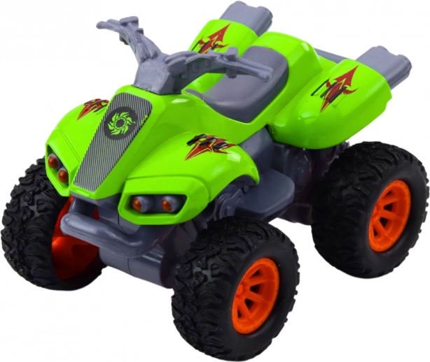 Quad mit Antrieb, Gummiräder und Metallkarosserie