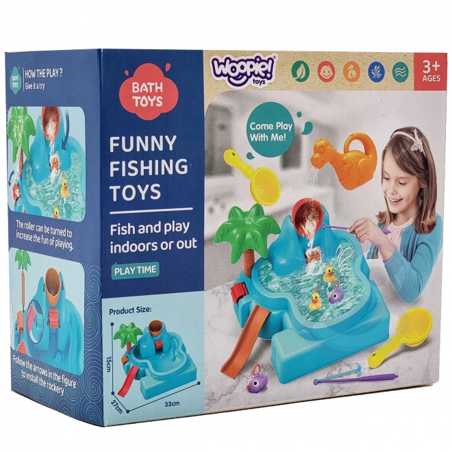 Woopie Wasser Spieltisch 2-in-1 Fischfang-Spiel mit Wasserfall