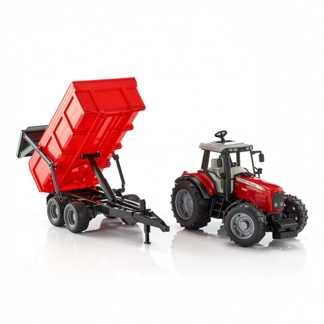 Bruder Spielzeugtraktor Massey Ferguson mit Anhänger