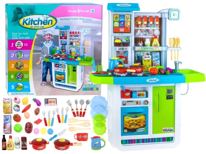 Interaktive Kinderküche mit Kühlschrank – blau