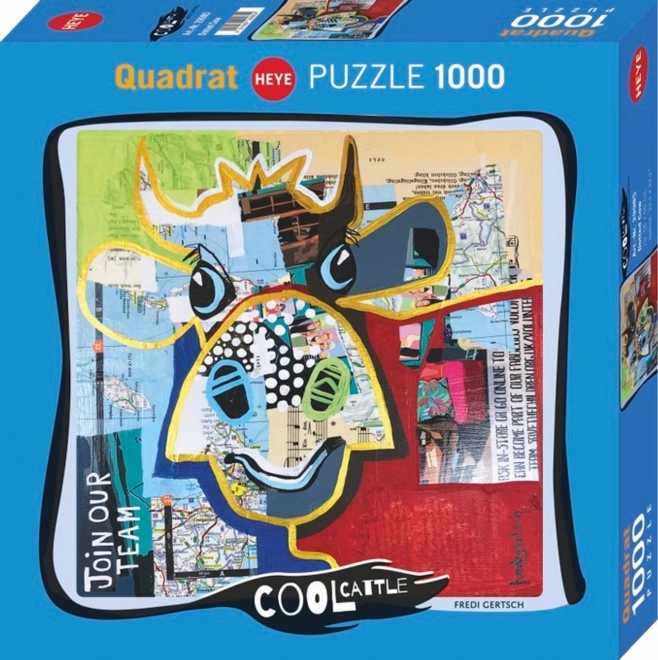 Quadratisches Puzzle Gepunktete Kuh 1000 Teile