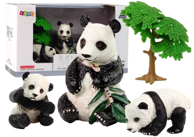 Panda-Figuren-Set mit Jungtieren