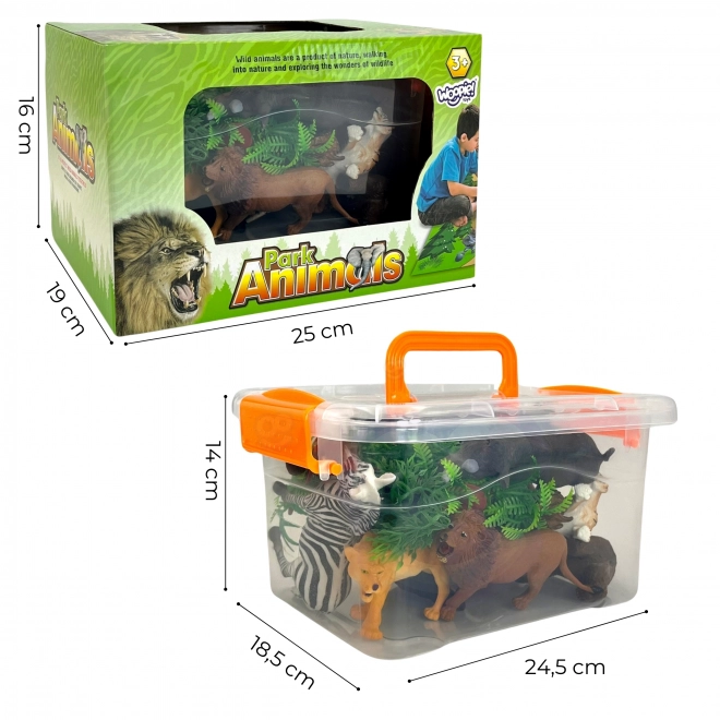 Set großer Wildtiere Figuren + Unterlage und Zubehör