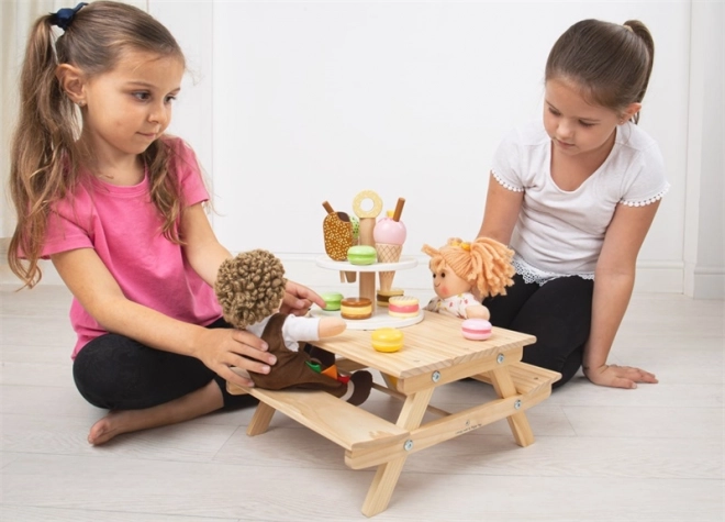 Bigjigs Toys Holz-Picknickbank für Puppen