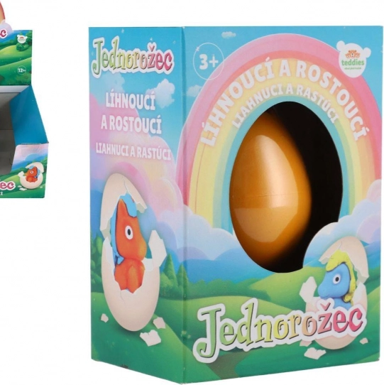 Schlüpfendes und wachsendes Einhorn im Ei