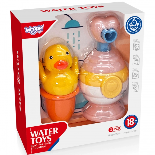 Badespielzeuge Set mit Becher, Ente & Seifenspender