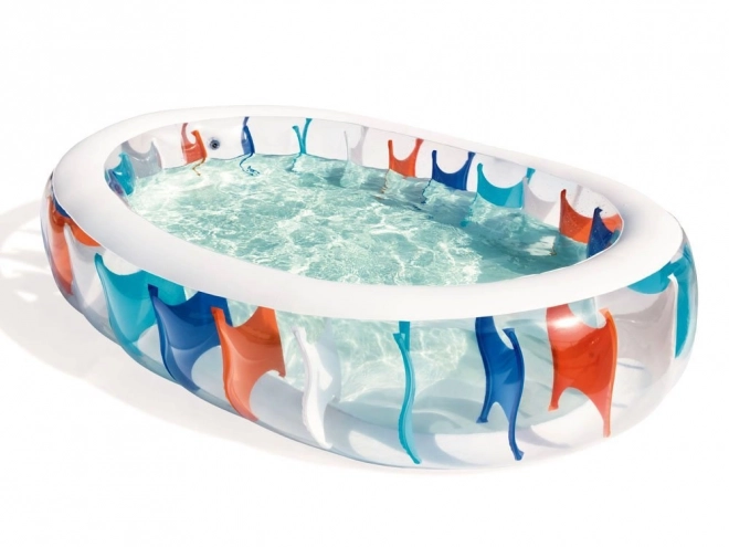 Aufblasbarer Familienpool Elipse 229x152x51cm von BESTWAY mit Reparaturflicken