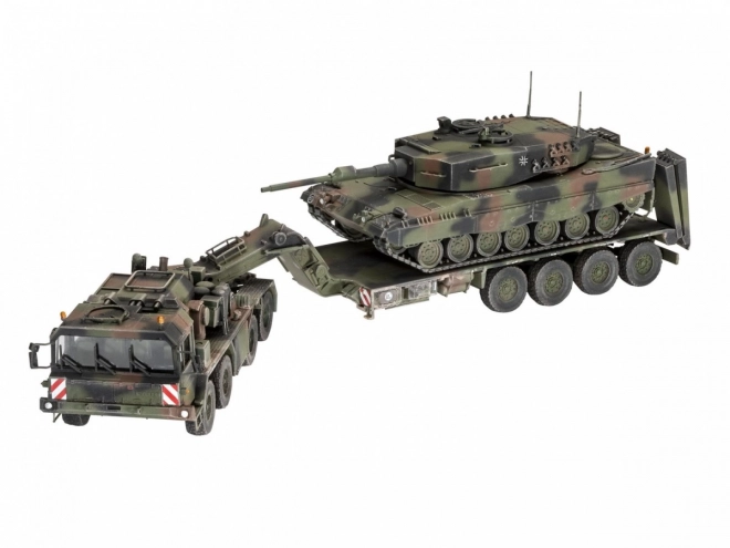 Schwertransporter SLT 50-3 Elefant mit Panzer Leopard 2A4 Modellbausatz