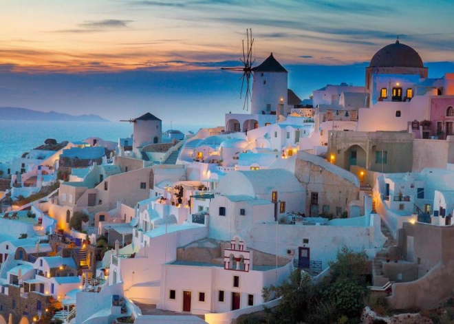 Szenische Darstellung von Santorini