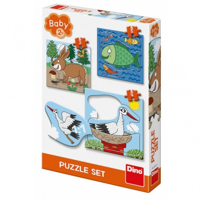 Entdeckungsreise mit Tierpuzzles für Kinder 3-in-1