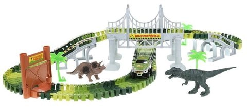 Dinosaurierwelt mit Brücke und Tor