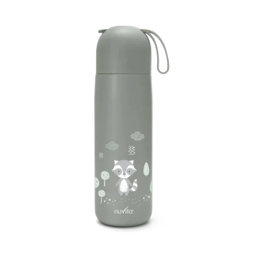 Thermos mit Silikongriff 400ml, Salbeigrün